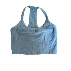 Spacedye Beyond Yoga Deep Aqua Cropped Tank Women’s Size L Buttery Soft Fabric